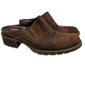 Timberland Womens Smart Comfort Slip-on Mules Clogs Brown Leather Size 7 M